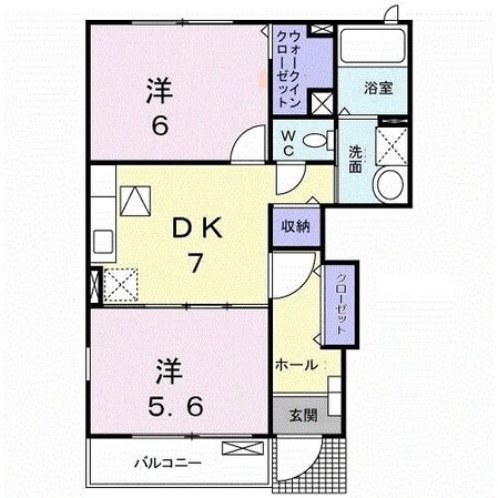 カンフォタブル リヴK IIの物件間取画像